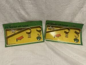 Set of 2 Vintage 9 inch brass brackets with swivel